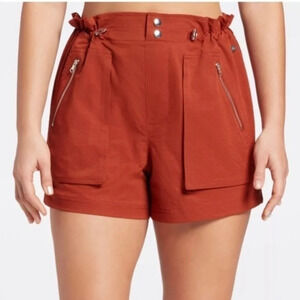 New Calia Woven Paperbag Shorts Caramalized Walnut